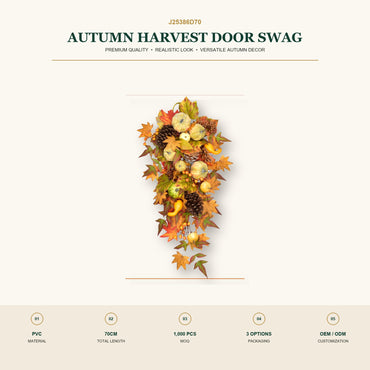 J25386D70 image 2 - Autumn Harvest Door Swag