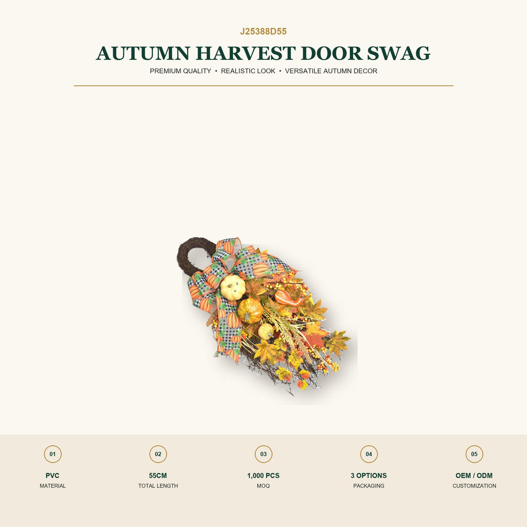 J25388D55 image 2 - Autumn Harvest Door Swag