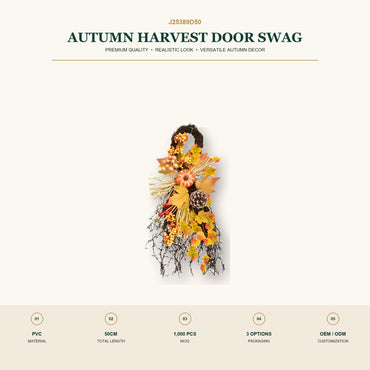 J25389D50 image 2 - Autumn Harvest Door Swag