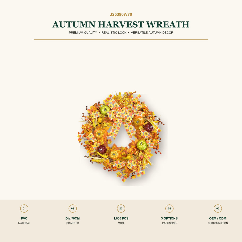 J25390W70 image 2 - Autumn Harvest Wreath