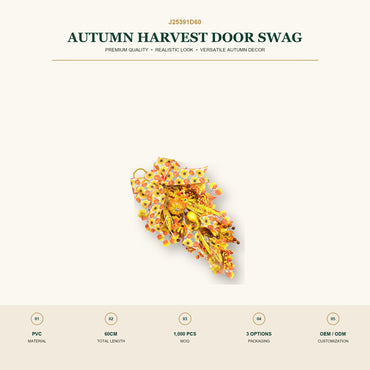 J25391D60 image 2 - Autumn Harvest Door Swag