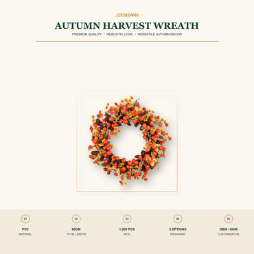J25392W60 image 2 - Autumn Harvest Wreath