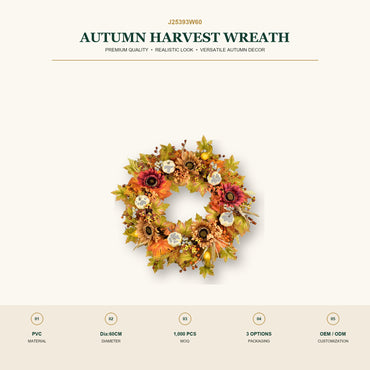 J25393W60 image 2 - Autumn Harvest Wreath