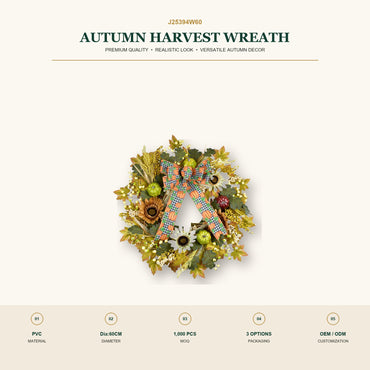 J25394W60 image 2 - Autumn Harvest Wreath