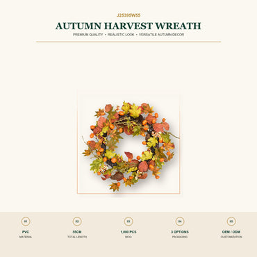 J25395W55 image 2 - Autumn Harvest Wreath