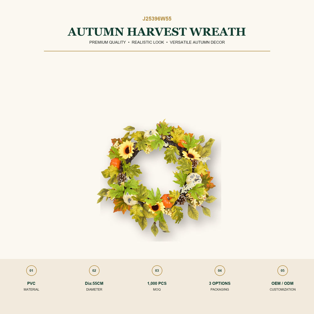 J25396W55 image 2 - Autumn Harvest Wreath