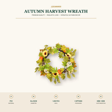 J25396W55 image 2 - Autumn Harvest Wreath