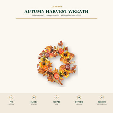 J25397W60 image 2 - Autumn Harvest Wreath