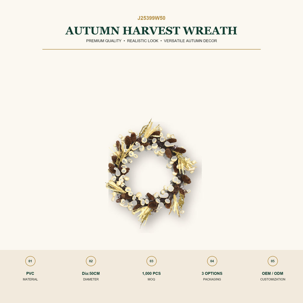 J25399W50 image 2 - Autumn Harvest Wreath