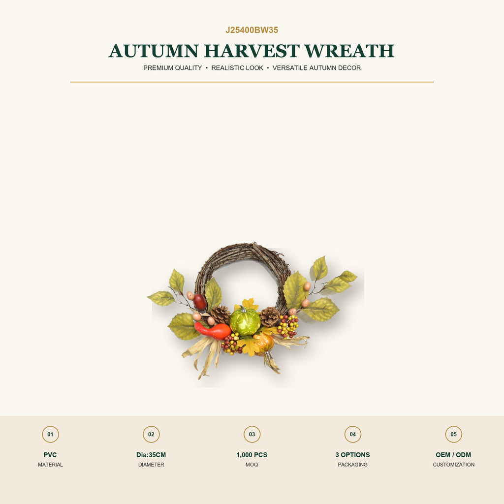 J25400BW35 image 2 - Autumn Harvest Wreath