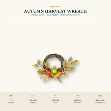 J25400BW35 image 2 - Autumn Harvest Wreath