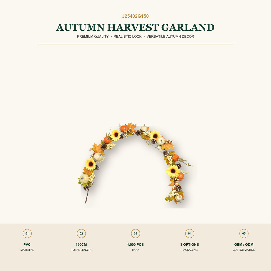 J25402G150 image 2 - Autumn Harvest Garland