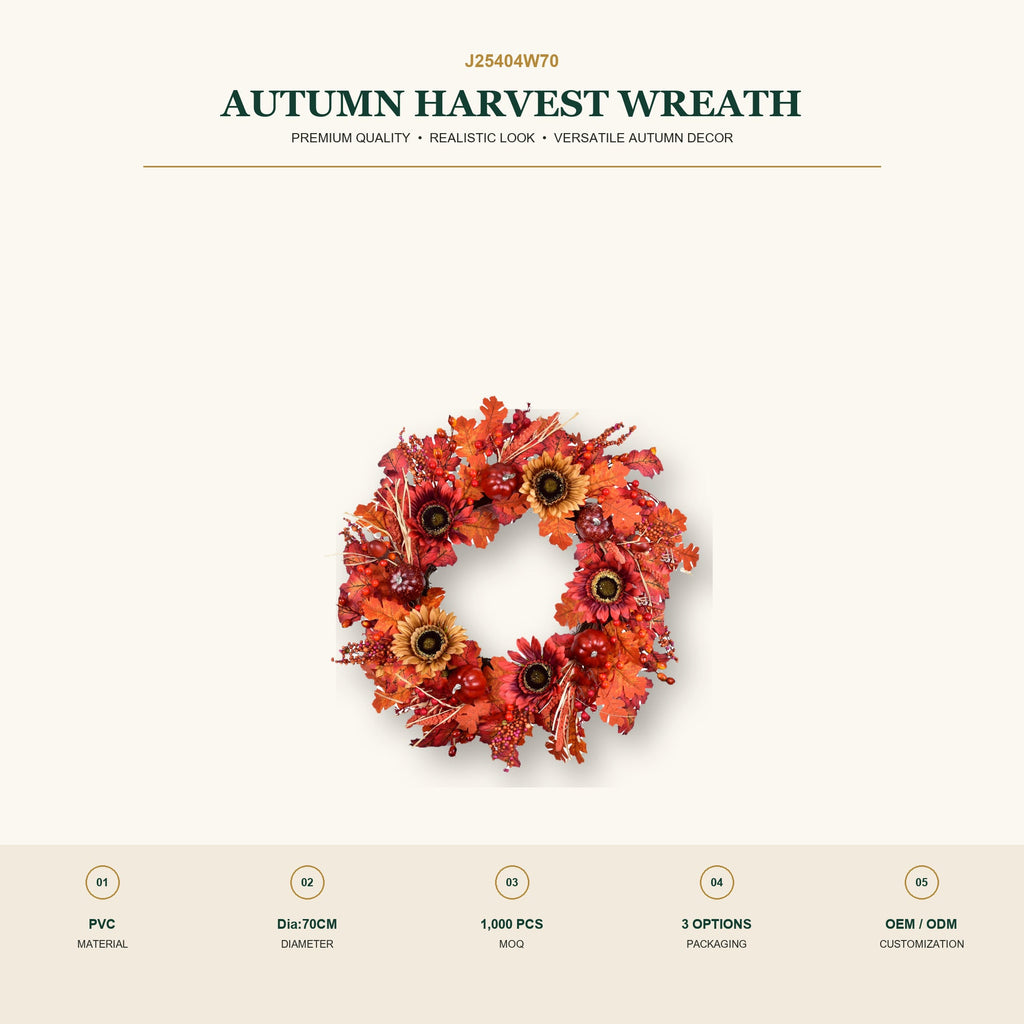 J25404W70 image 2 - Autumn Harvest Wreath