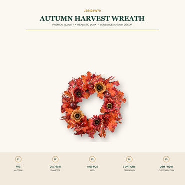 J25404W70 image 2 - Autumn Harvest Wreath