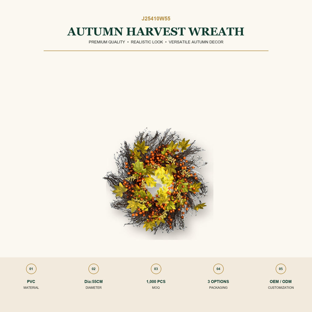 J25410W55 image 2 - Autumn Harvest Wreath