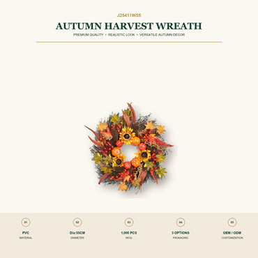 J25411W55 image 2 - Autumn Harvest Wreath