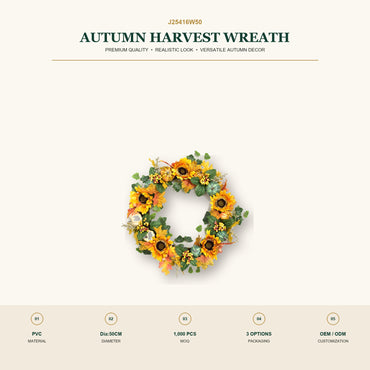 J25416W50 image 2 - Autumn Harvest Wreath