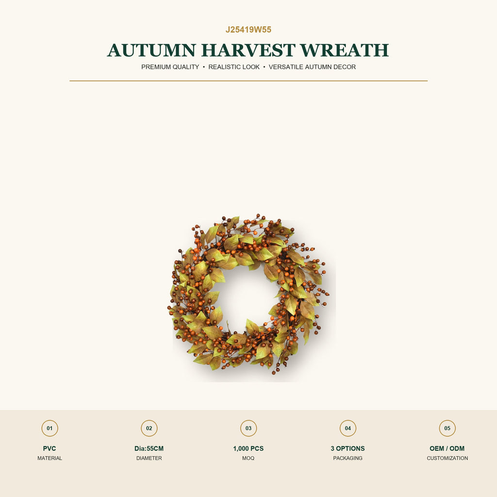 J25419W55 image 2 - Autumn Harvest Wreath