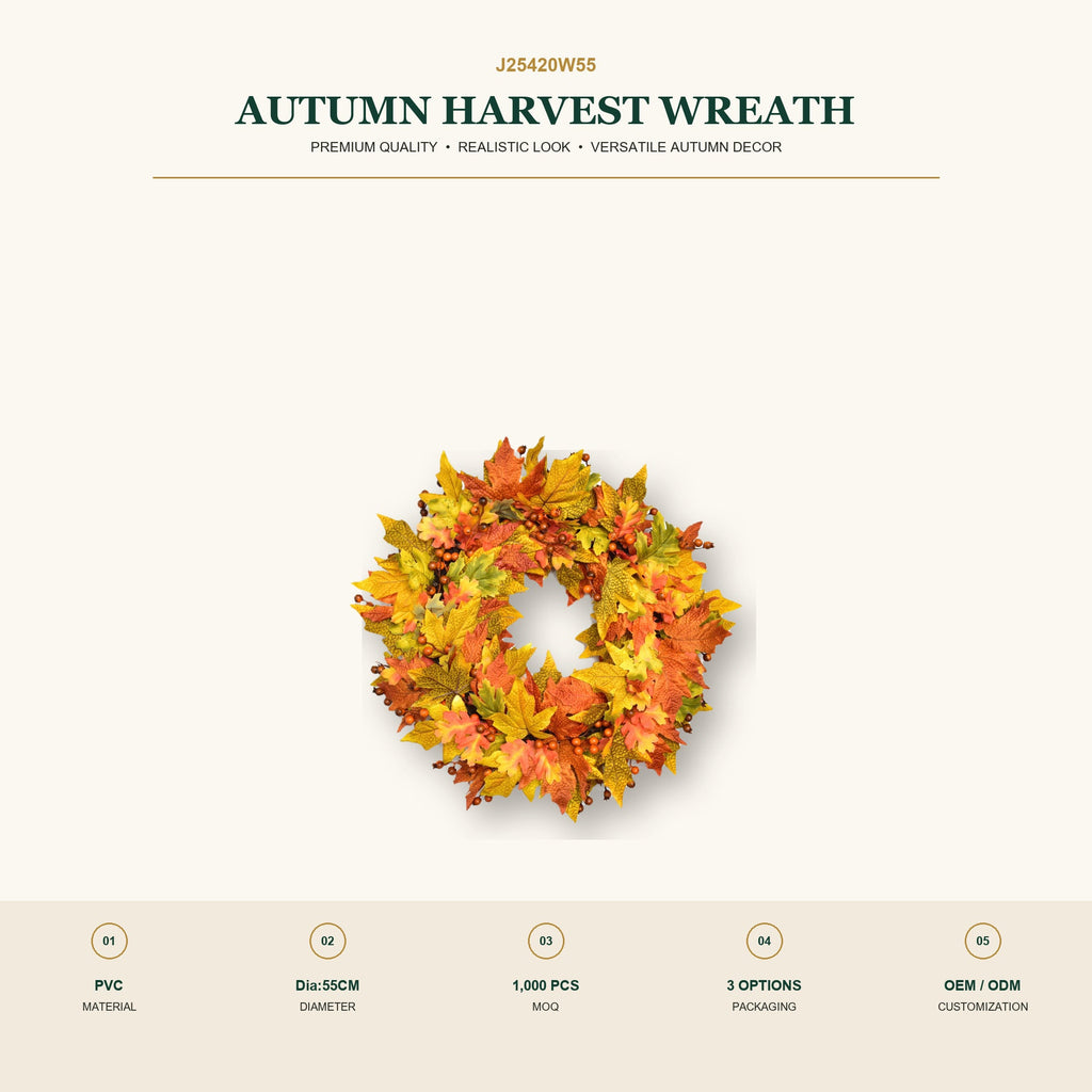 J25420W55 image 2 - Autumn Harvest Wreath