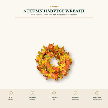 J25420W55 image 2 - Autumn Harvest Wreath