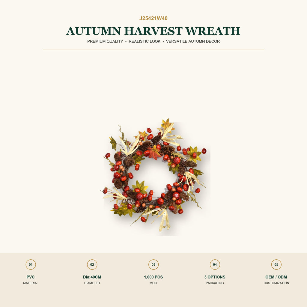 J25421W40 image 2 - Autumn Harvest Wreath