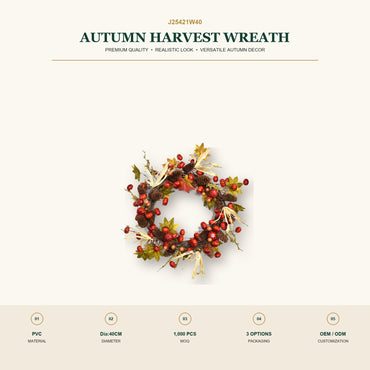 J25421W40 image 2 - Autumn Harvest Wreath