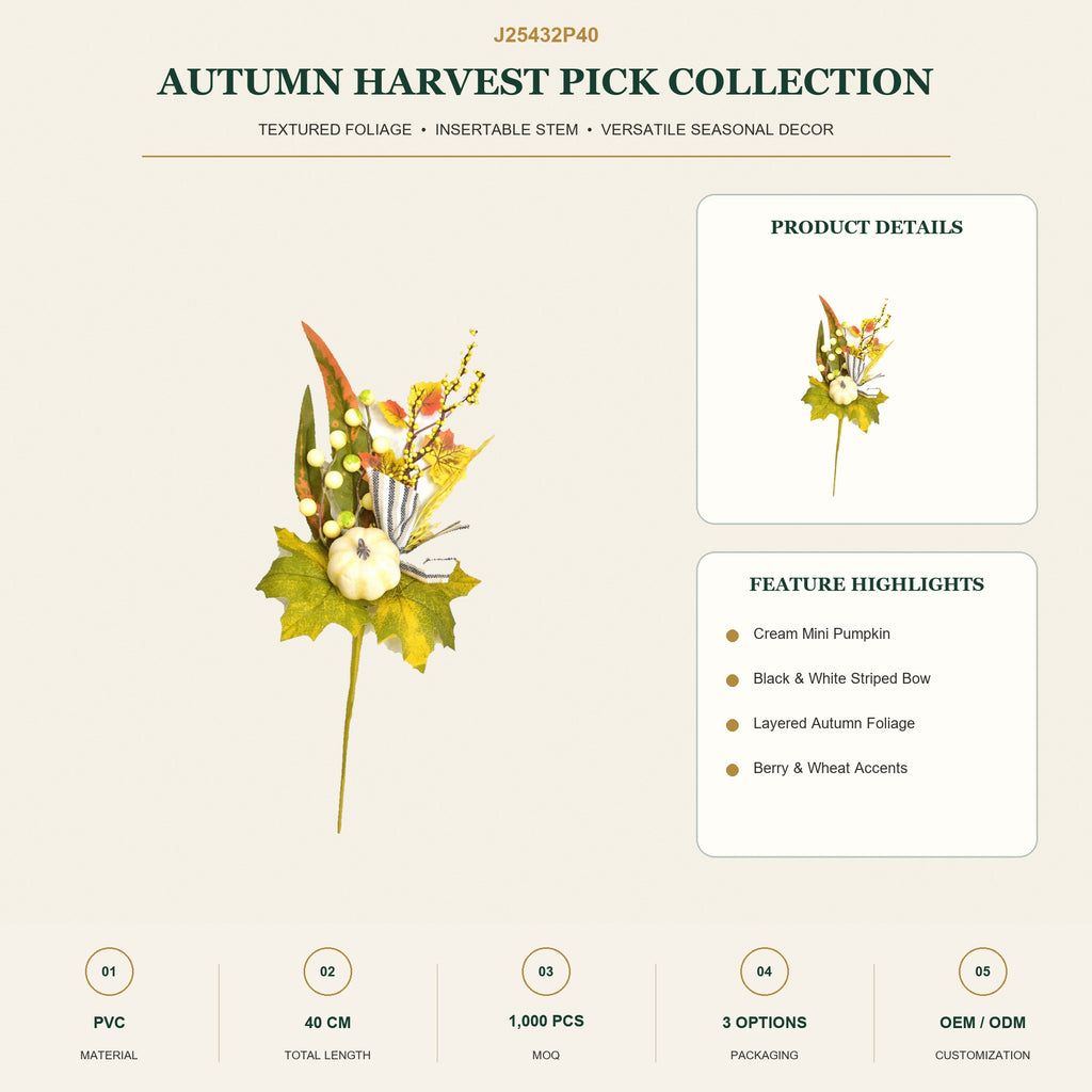 J25432P40 image 2 - Artificial Autumn Decorative Pick