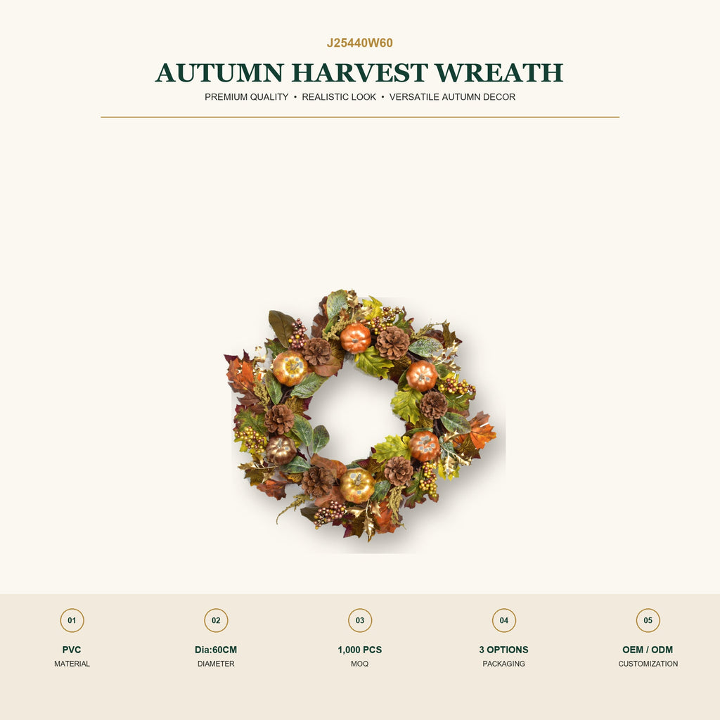 J25440W60 image 2 - Autumn Harvest Wreath