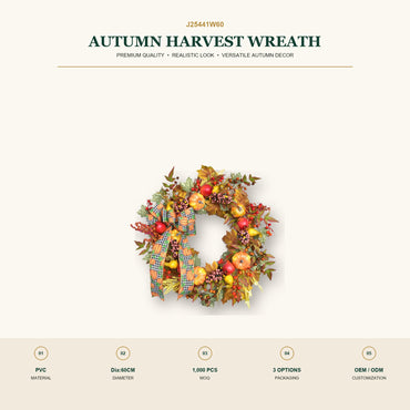 J25441W60 image 2 - Autumn Harvest Wreath