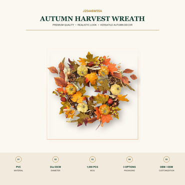 J25446W55A image 2 - Autumn Harvest Wreath