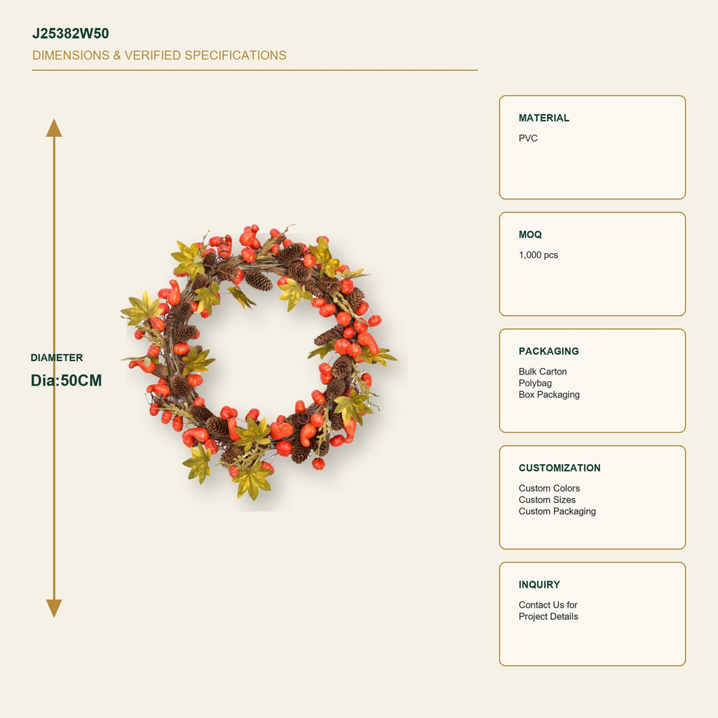 J25382W50 image 3 - Autumn Harvest Wreath
