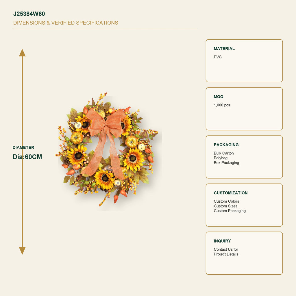 J25384W60 image 3 - Autumn Harvest Wreath