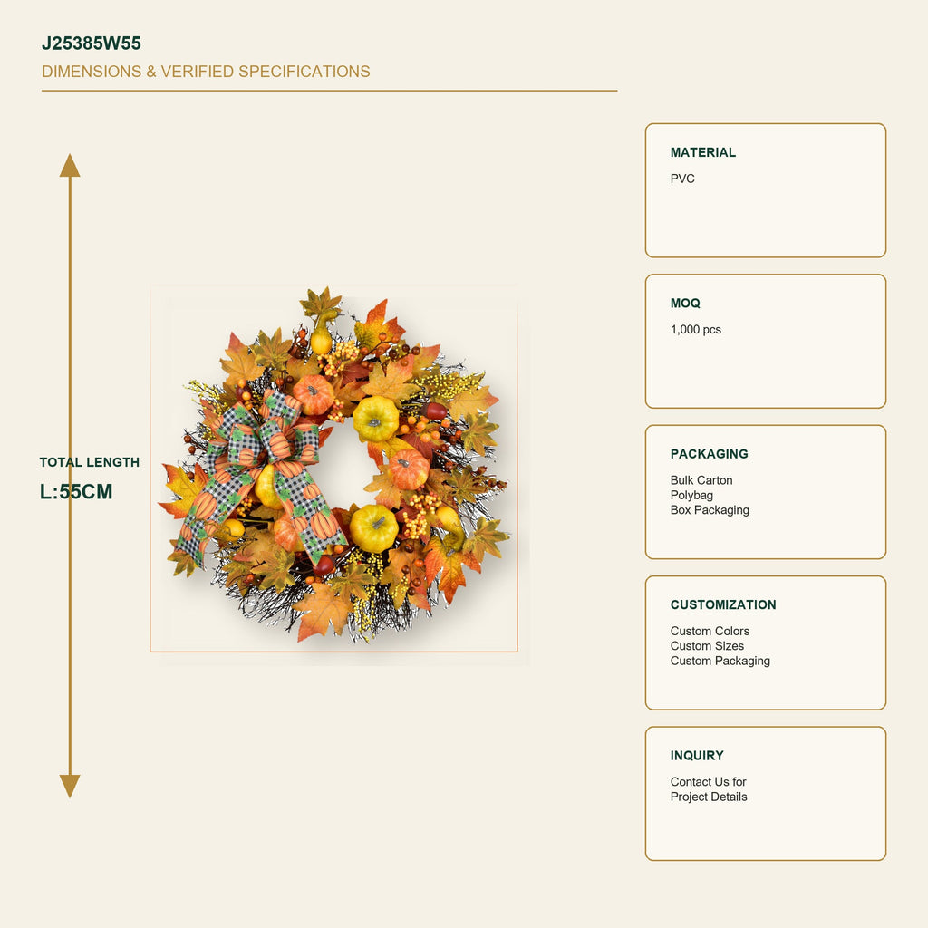 J25385W55 image 3 - Autumn Harvest Wreath