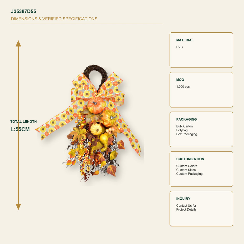 J25387D55 image 3 - Autumn Harvest Door Swag