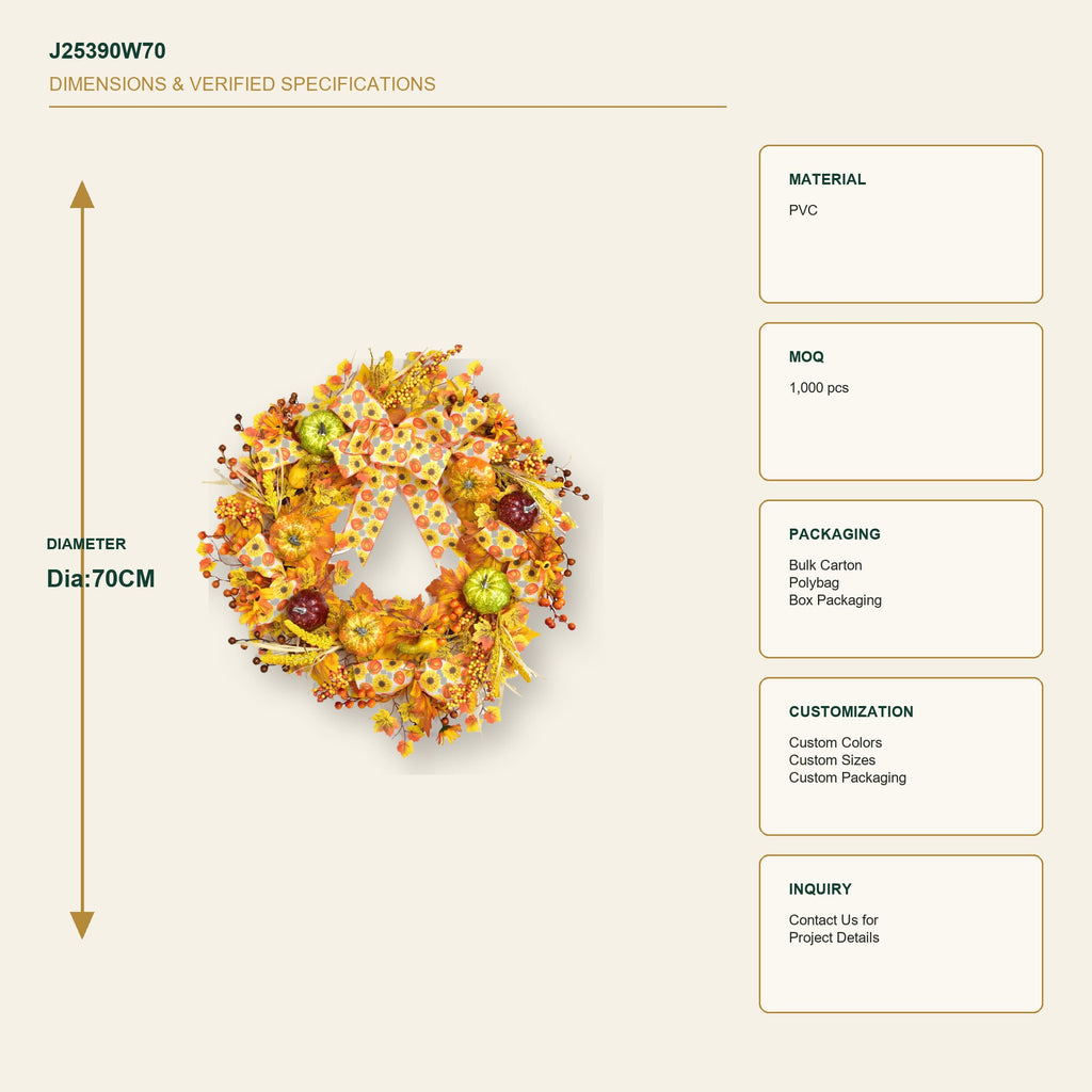 J25390W70 image 3 - Autumn Harvest Wreath