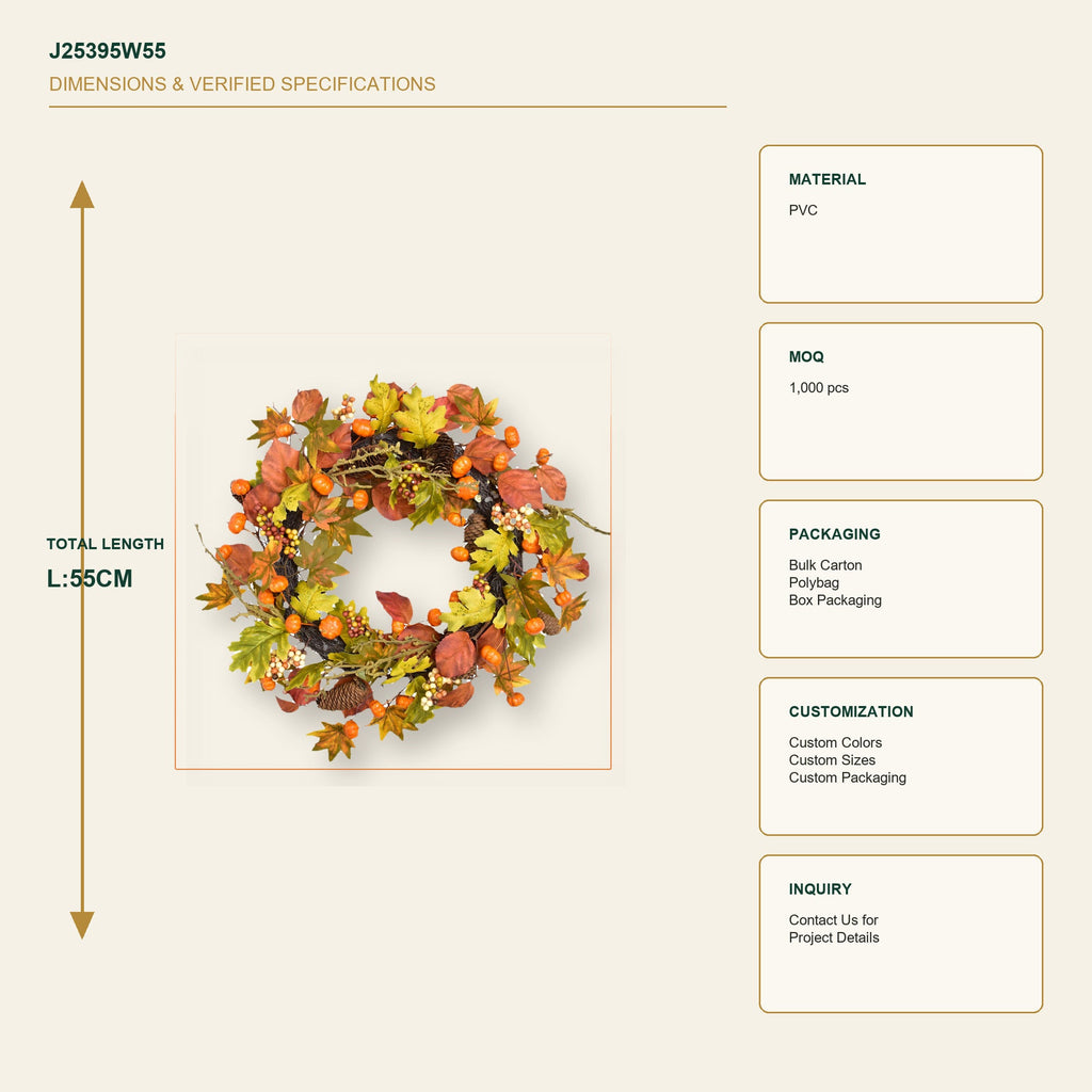 J25395W55 image 3 - Autumn Harvest Wreath