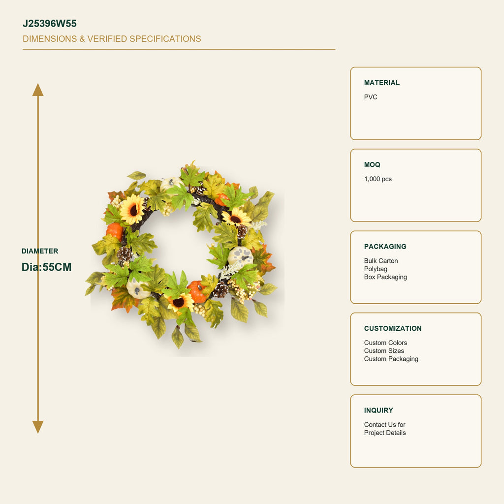 J25396W55 image 3 - Autumn Harvest Wreath