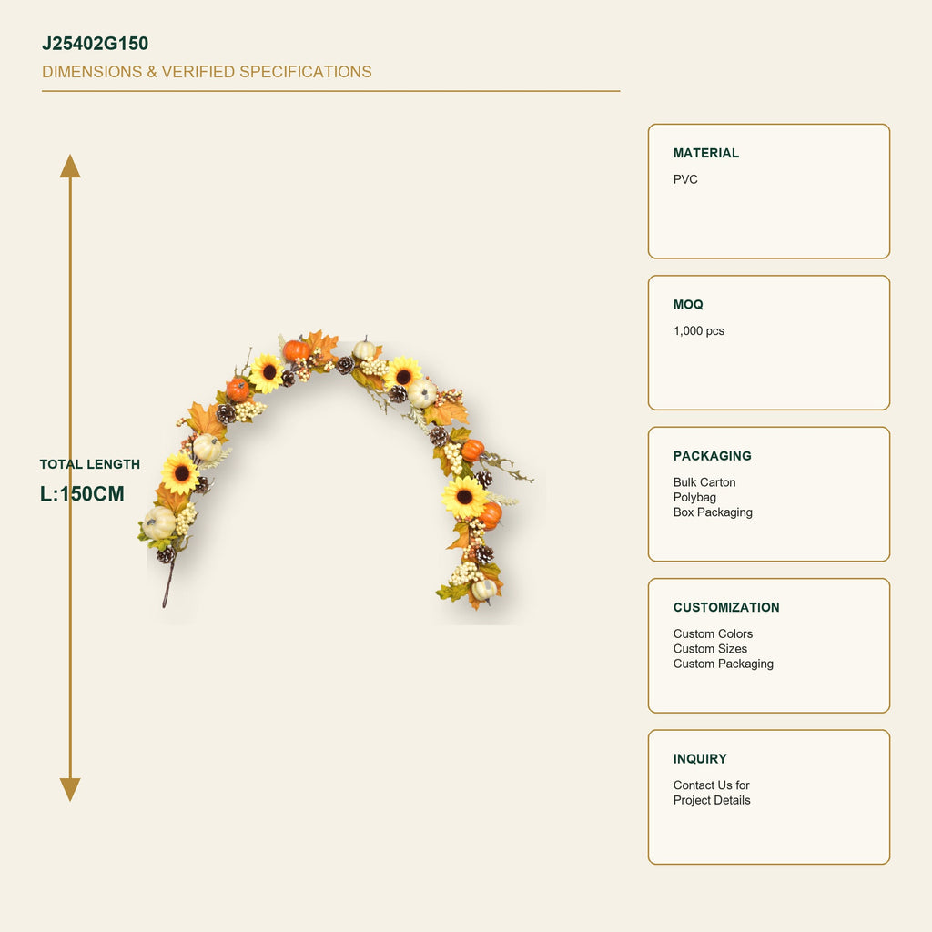 J25402G150 image 3 - Autumn Harvest Garland