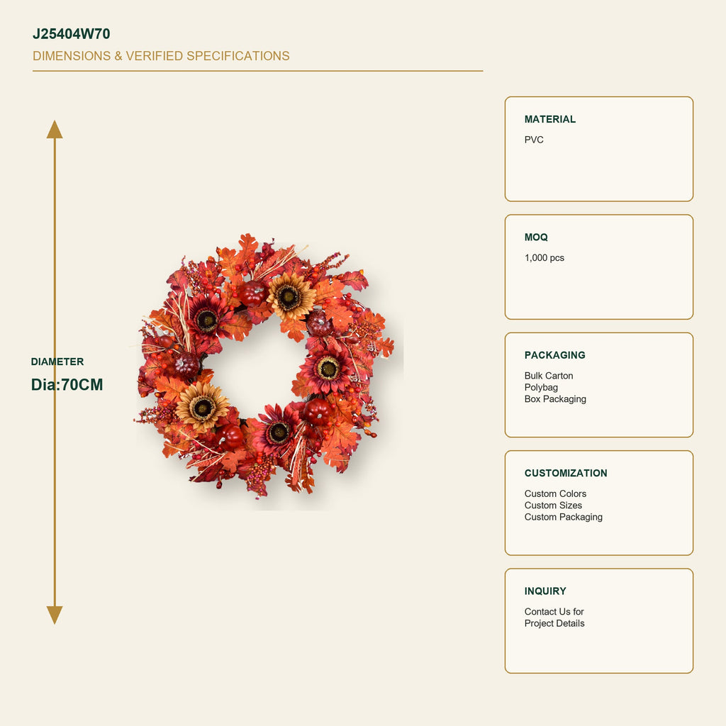 J25404W70 image 3 - Autumn Harvest Wreath