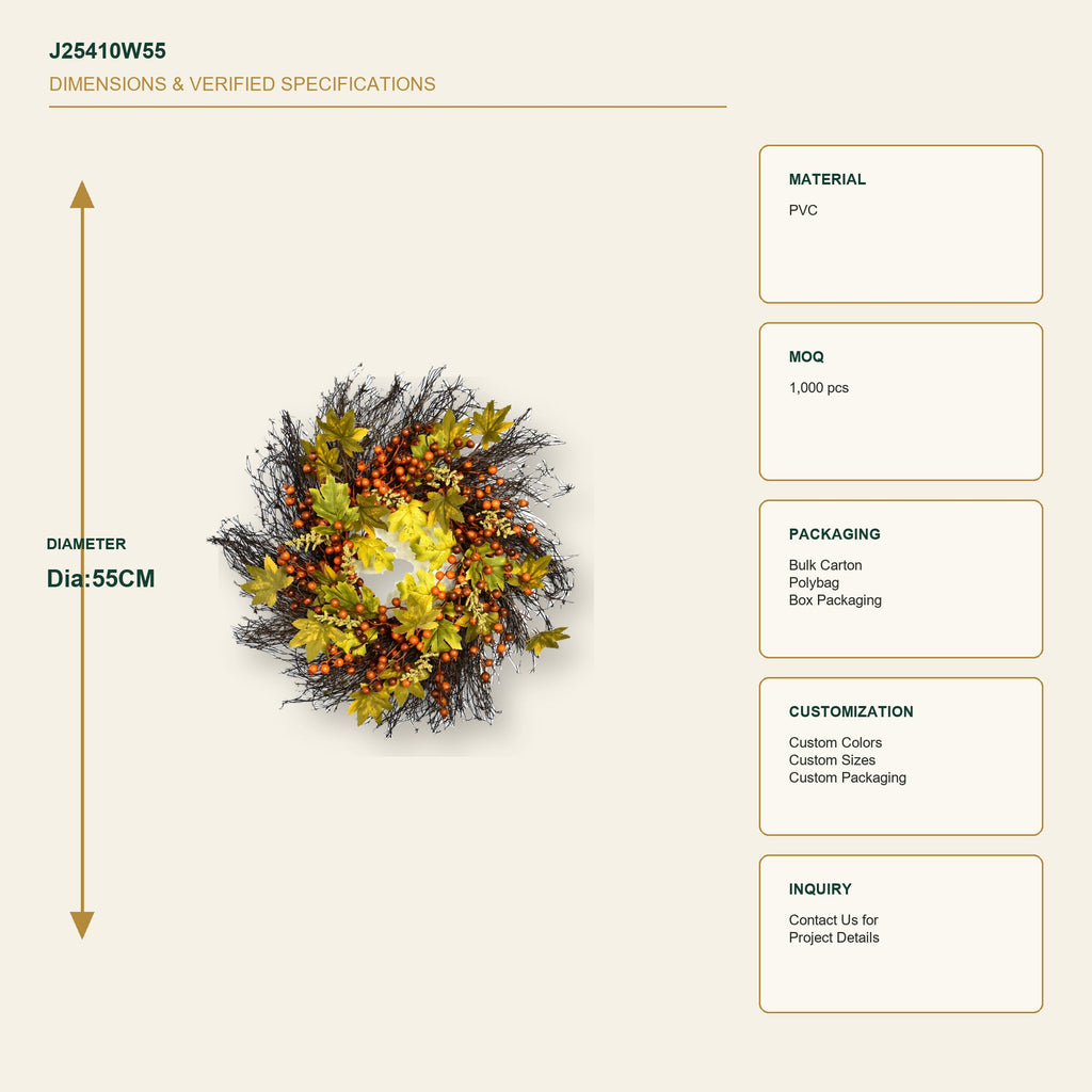 J25410W55 image 3 - Autumn Harvest Wreath