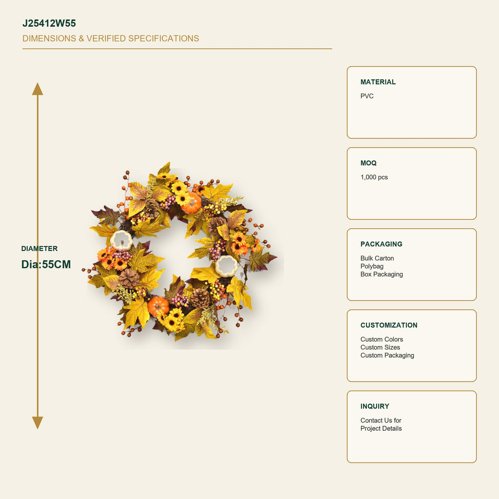 J25412W55 image 3 - Autumn Harvest Wreath