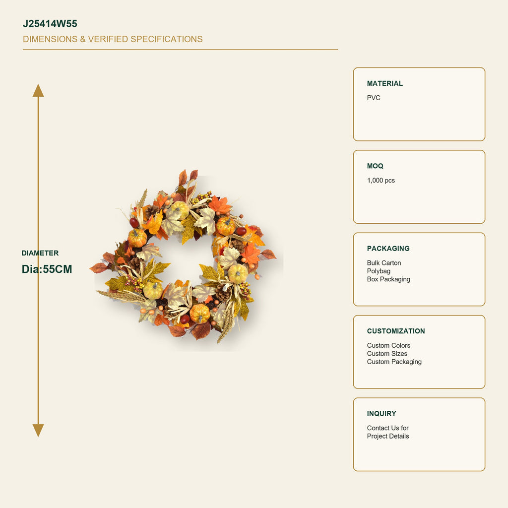 J25414W55 image 3 - Autumn Harvest Wreath