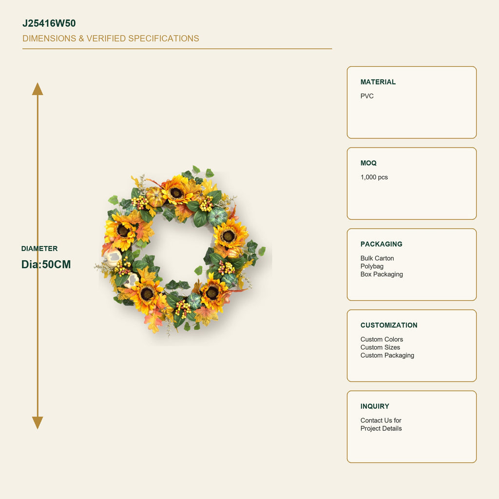 J25416W50 image 3 - Autumn Harvest Wreath