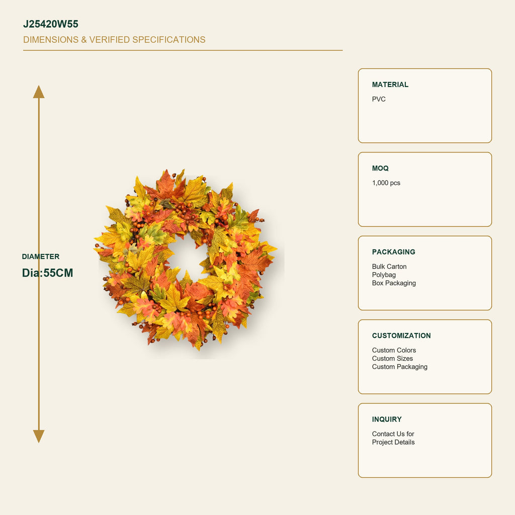 J25420W55 image 3 - Autumn Harvest Wreath