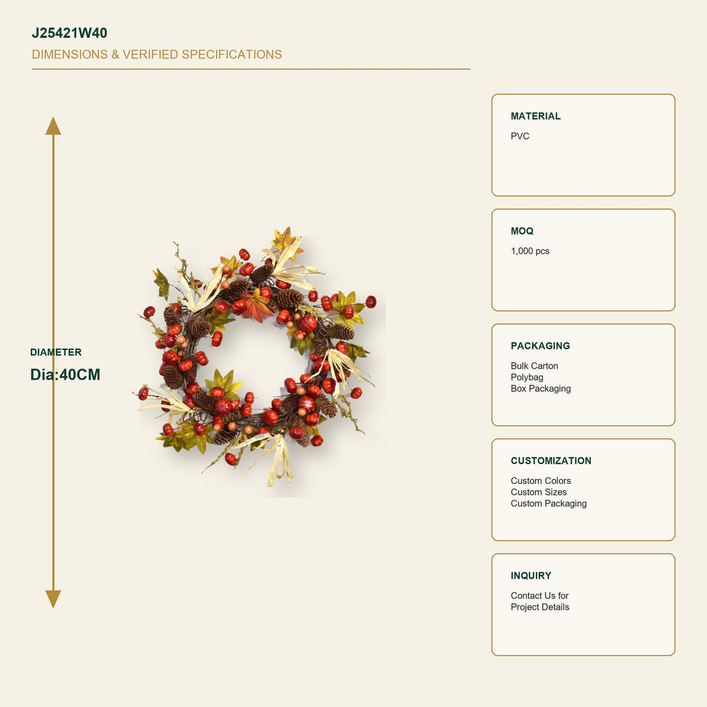 J25421W40 image 3 - Autumn Harvest Wreath