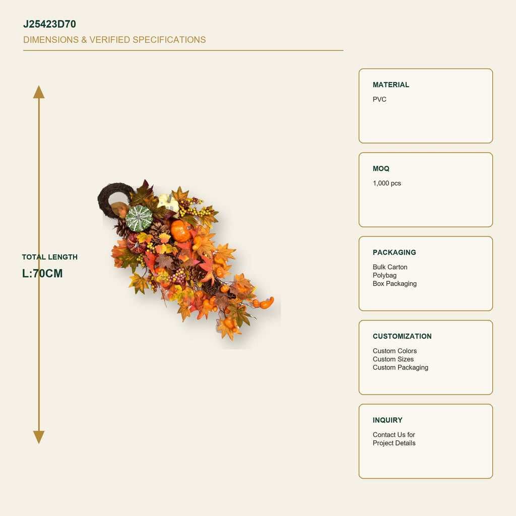 J25423D70 image 3 - Autumn Harvest Door Swag
