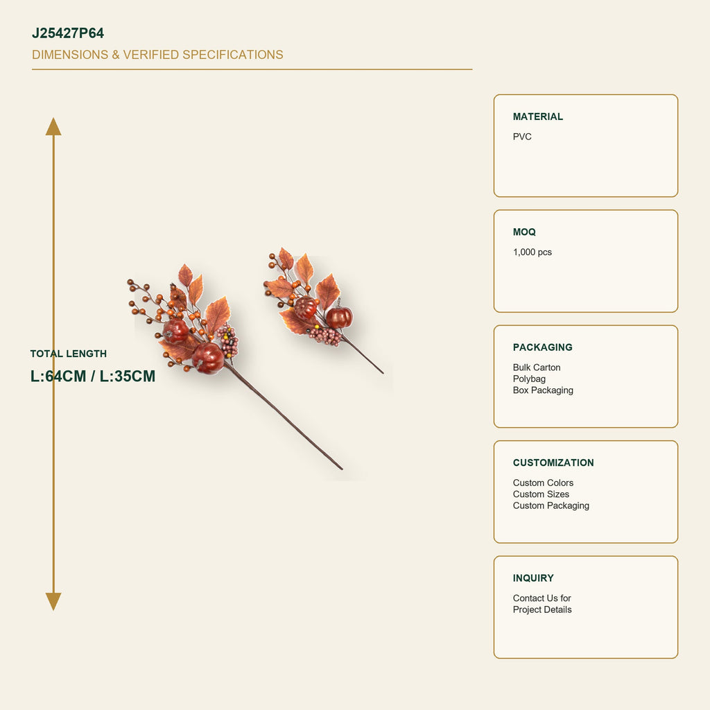 J25427P64 image 3 - Artificial Autumn Decorative Pick