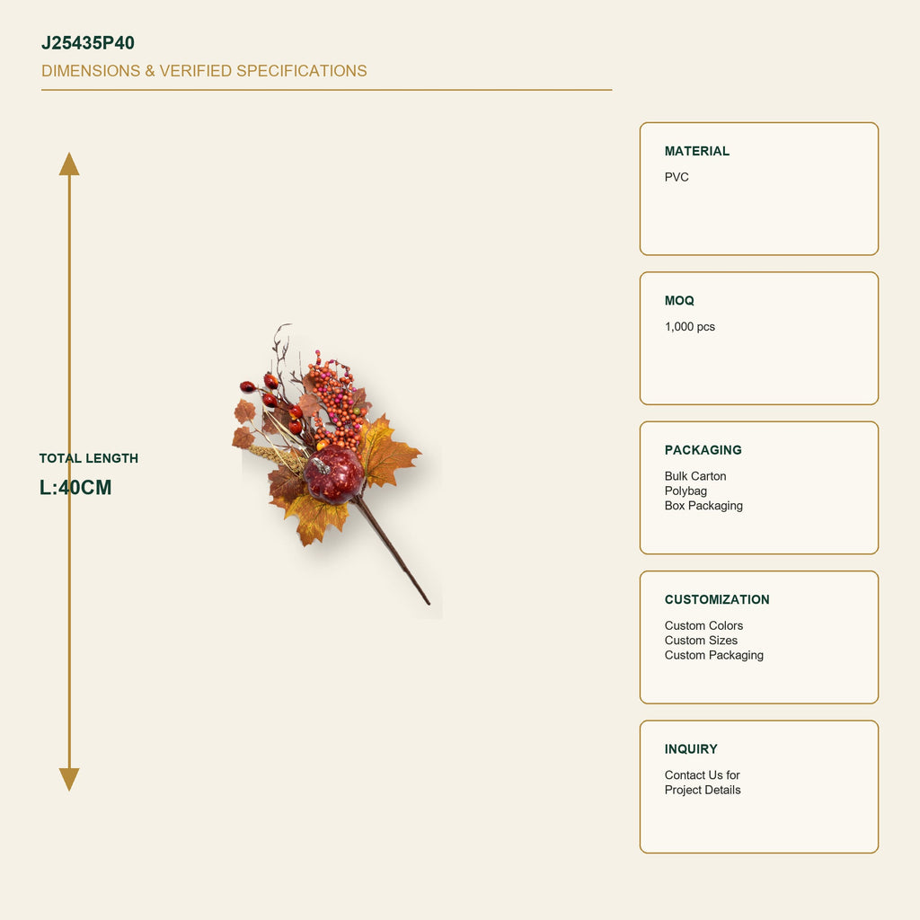 J25435P40 image 3 - Artificial Autumn Decorative Pick