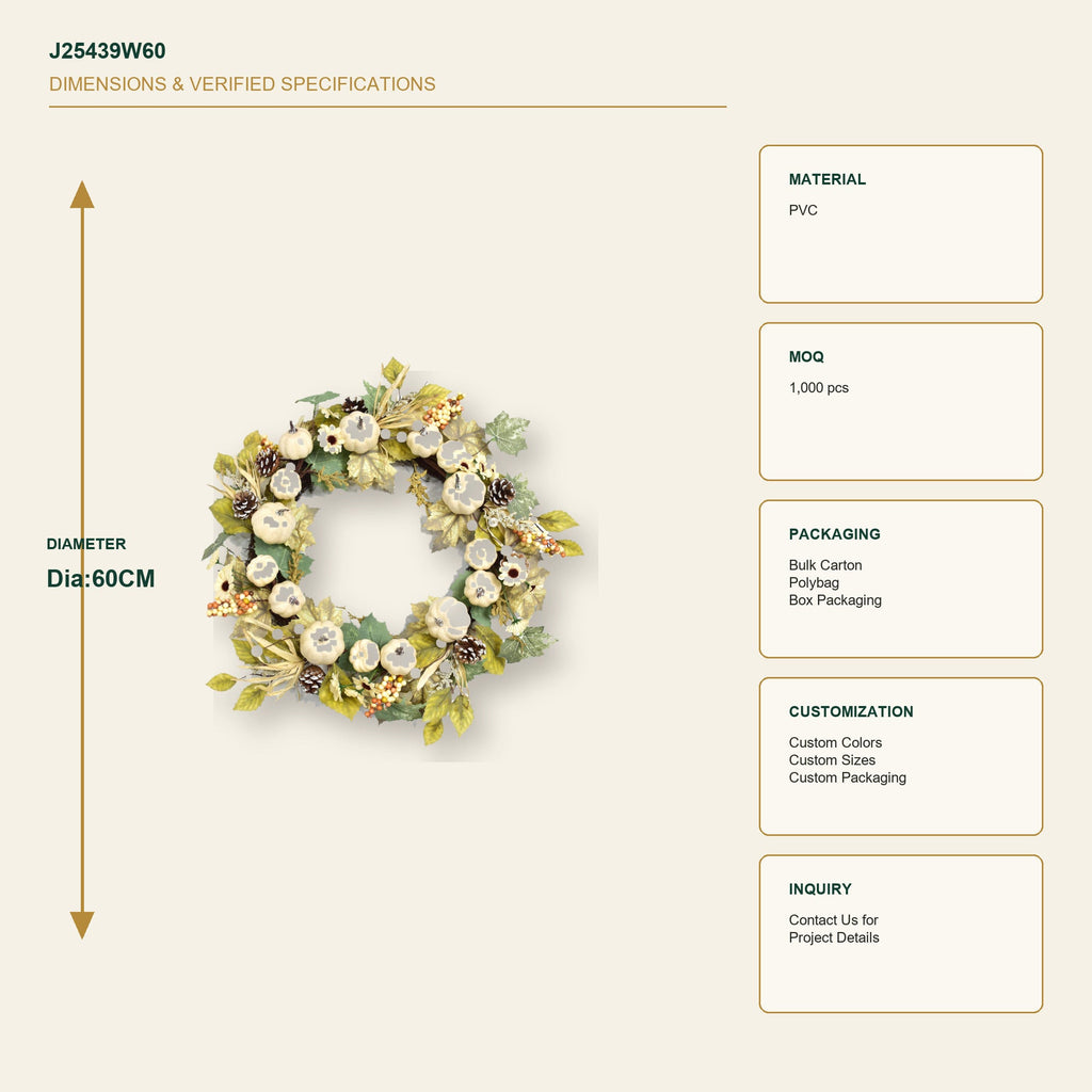J25439W60 image 3 - Autumn Harvest Wreath
