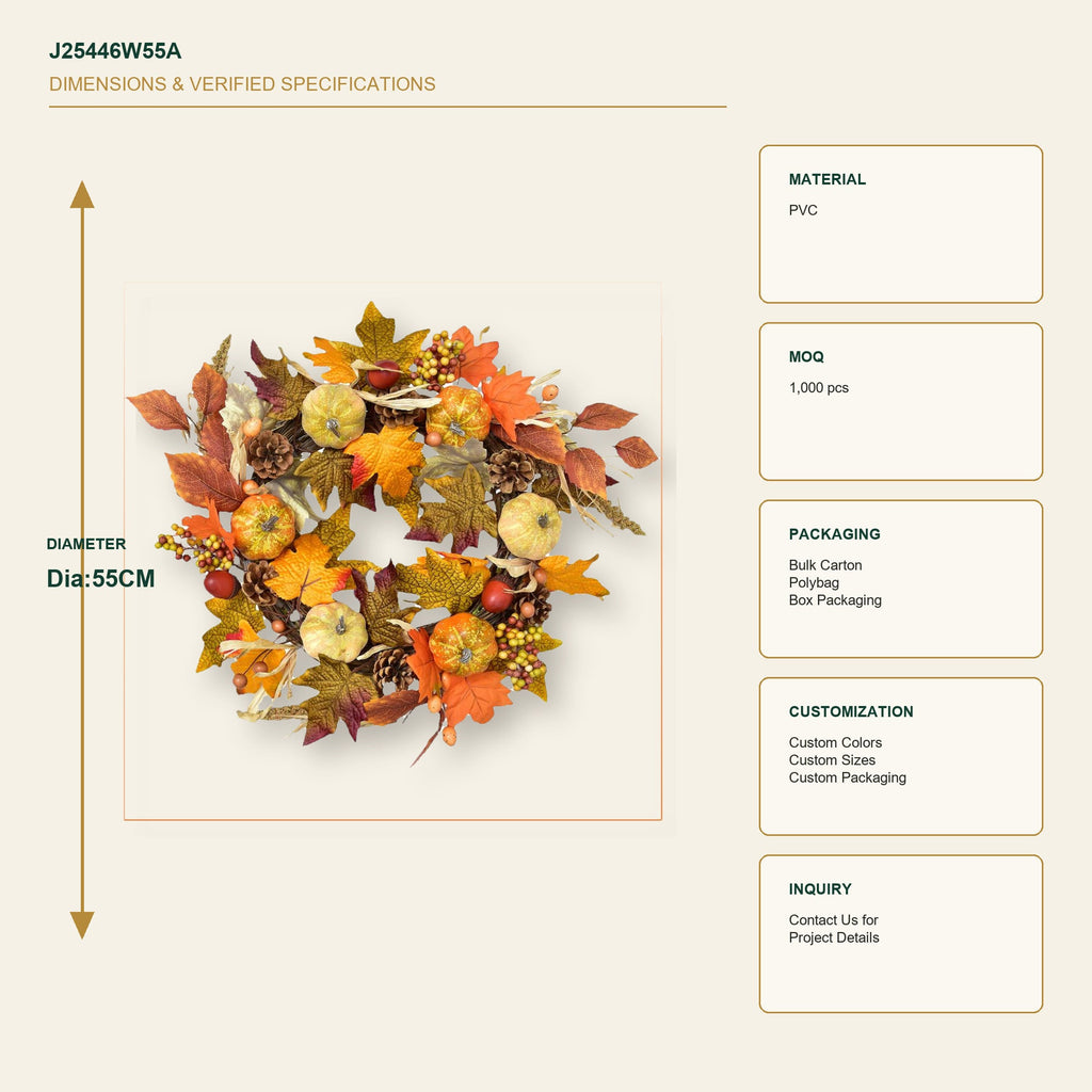 J25446W55A image 3 - Autumn Harvest Wreath